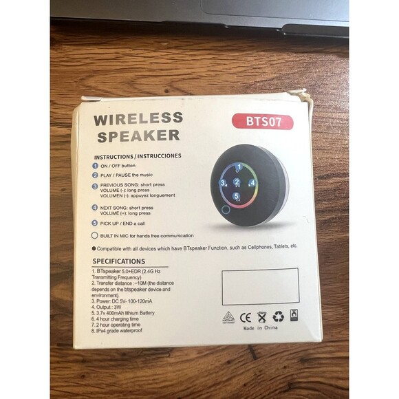 BTS-07 LED Colorful Light IPX4 Waterproof Wireless Bluetooth Speaker - Picture 8 of 8